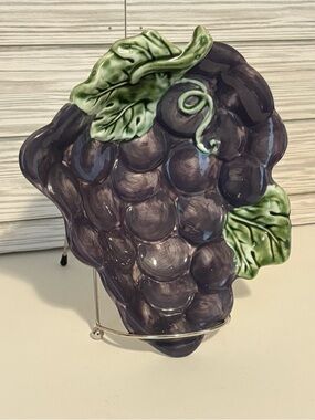 Hausenware Grape Serving Bowl Mary Jane Mitchell Vintage Ceramic Dish 3D Purple